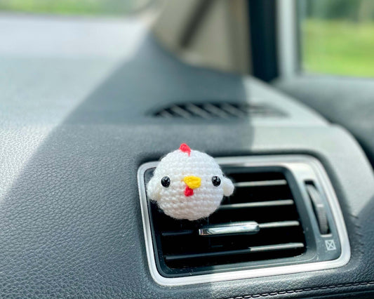 Crochet Chicken Car Vent Clip