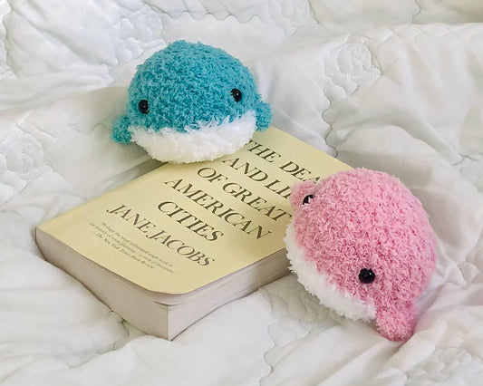 Crochet Fluffy Whale Plush