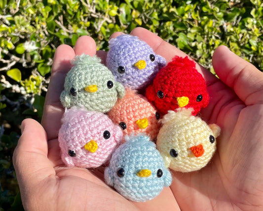 Crochet Baby Chick Bird Keychain
